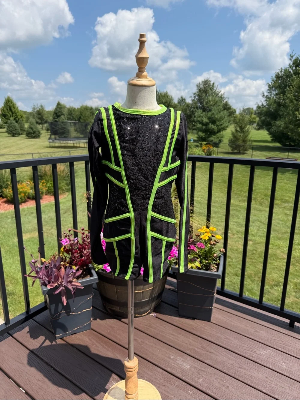 A Wish Come True “Rezolution” 26360 Dance Costume IMC Black Neon Green Sequin